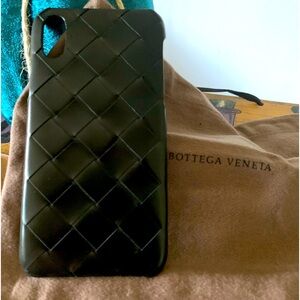 Bottega Veneta Woven Black Leather iPhone case X XS, Bottega Veneta dust bag,NWT